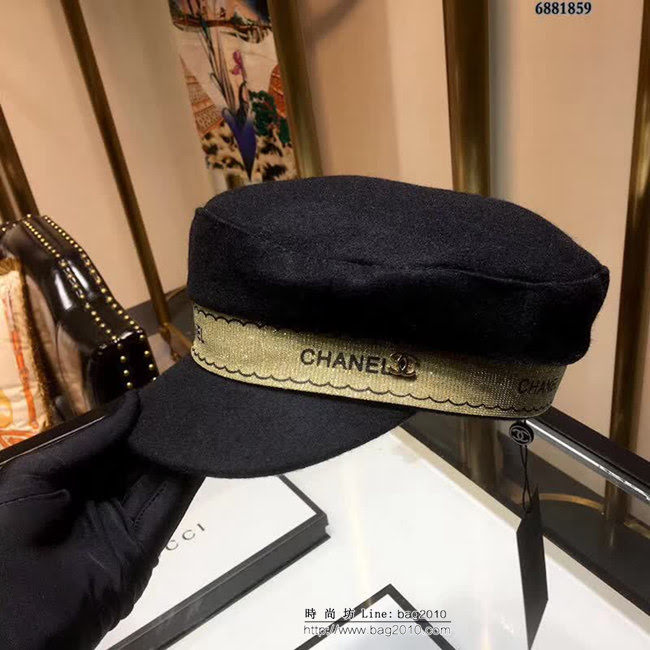 CHANEL香奈兒 經典秋冬款鴨舌羊絨貝蕾帽 6881859 LLWJ5773